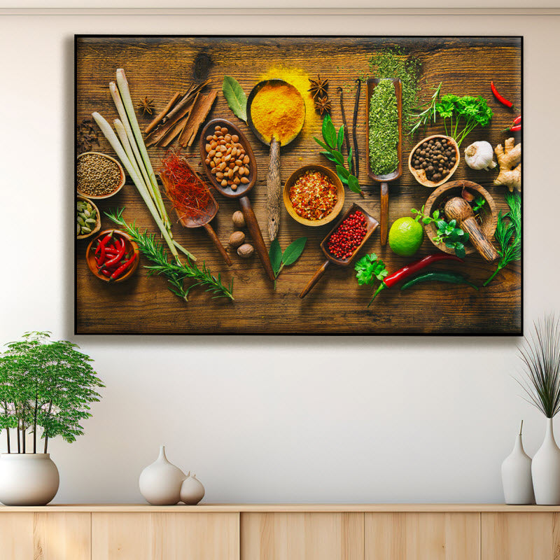 Textilspannrahmen mit Motiv: Gewürze und Kräuter