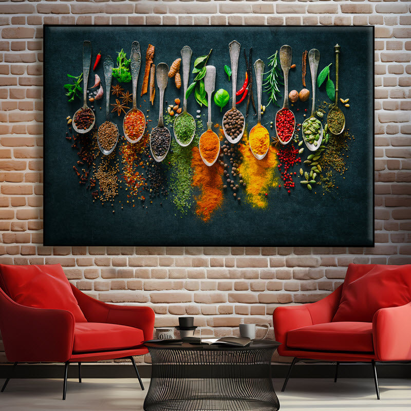 Textilspannrahmen mit Motiv: Bunte Gewürze