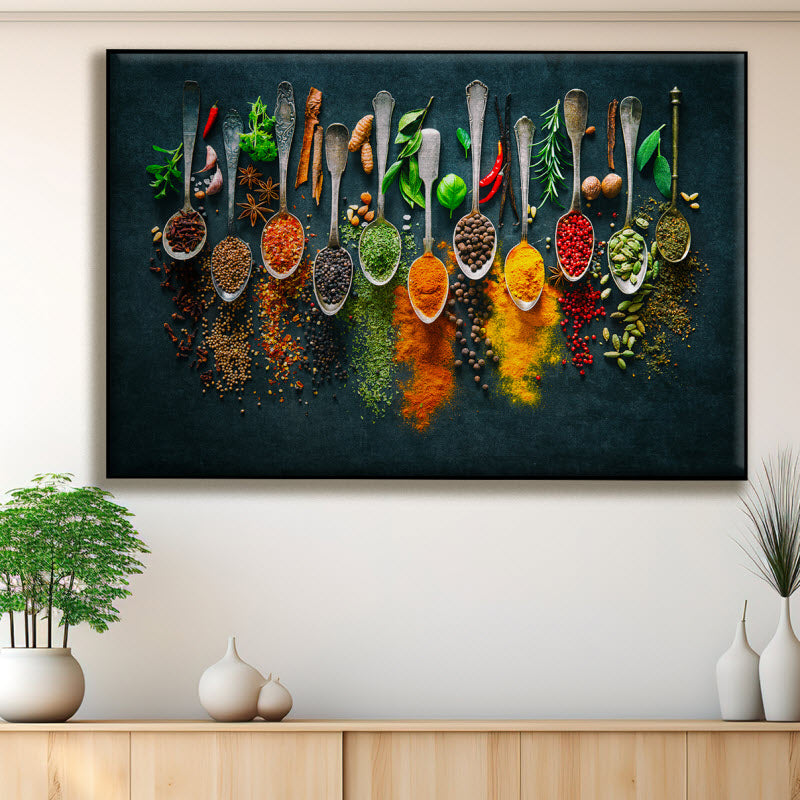 Textilspannrahmen mit Motiv: Bunte Gewürze