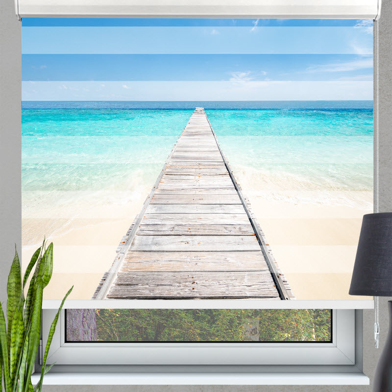 Doppelrollo mit Motiv: Insel in den Tropen