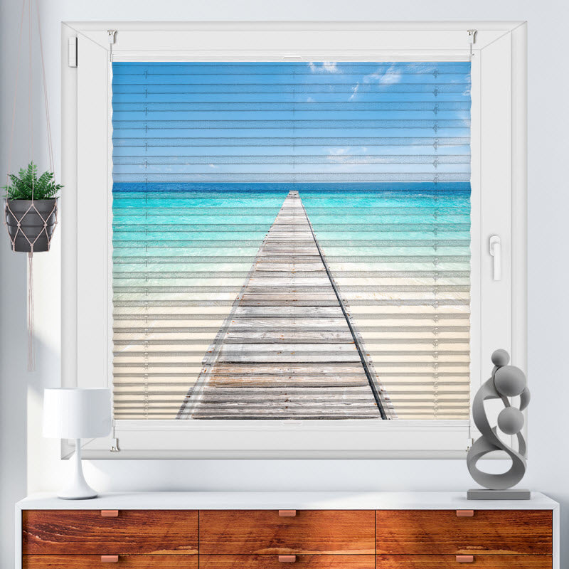 Plissee mit Motiv: Insel in den Tropen