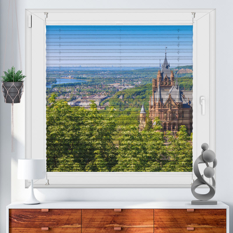 Plissee mit Motiv: Schloss Drachenburg