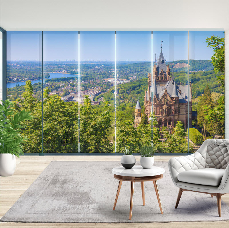 Schiebegardine mit Motiv: Schloss Drachenburg
