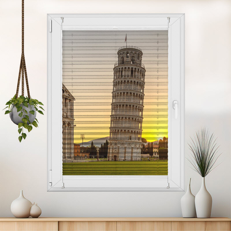 Wabenplissee mit Motiv: Pisa