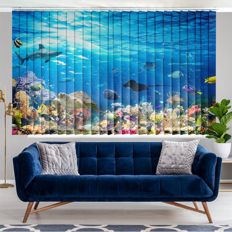 Lamellenvorhang mit Motiv: Unterwassertiere