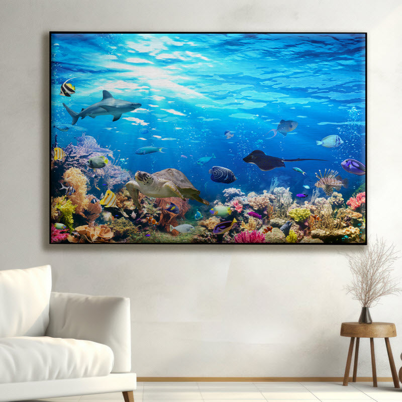 Textilspannrahmen mit Motiv: Unterwassertiere