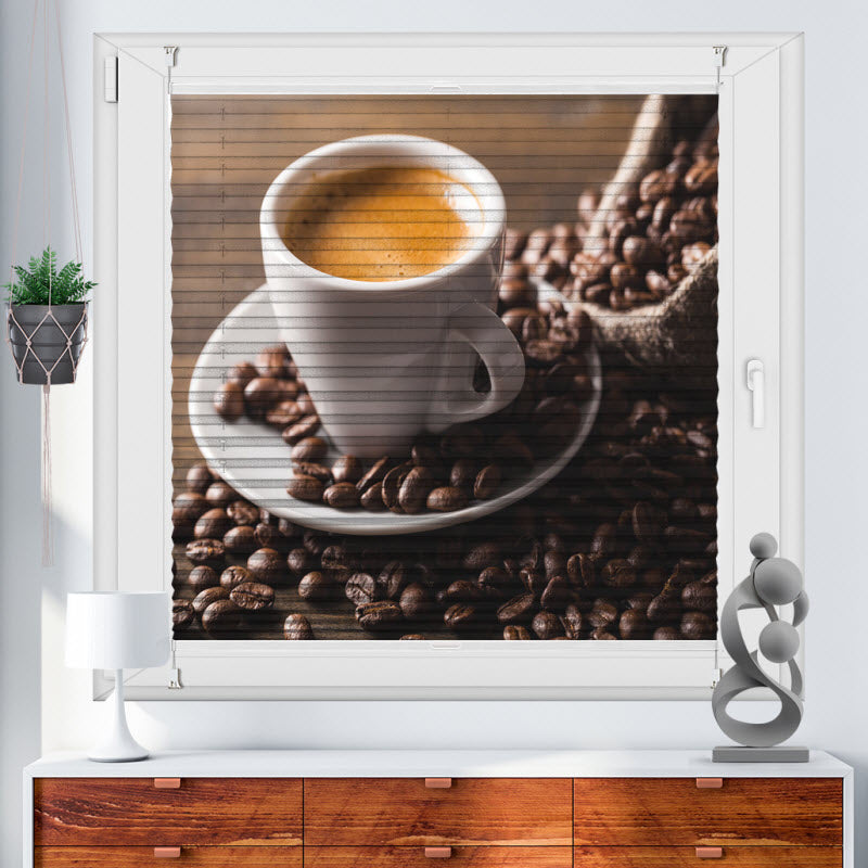 Plissee mit Motiv: Espresso