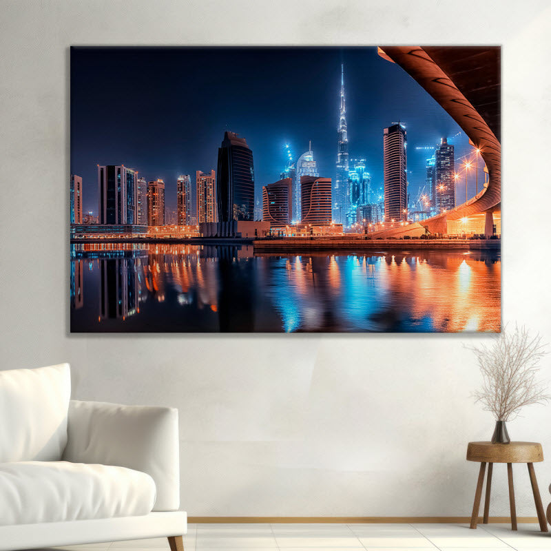 Leinwand mit Motiv: Dubai in der Nacht