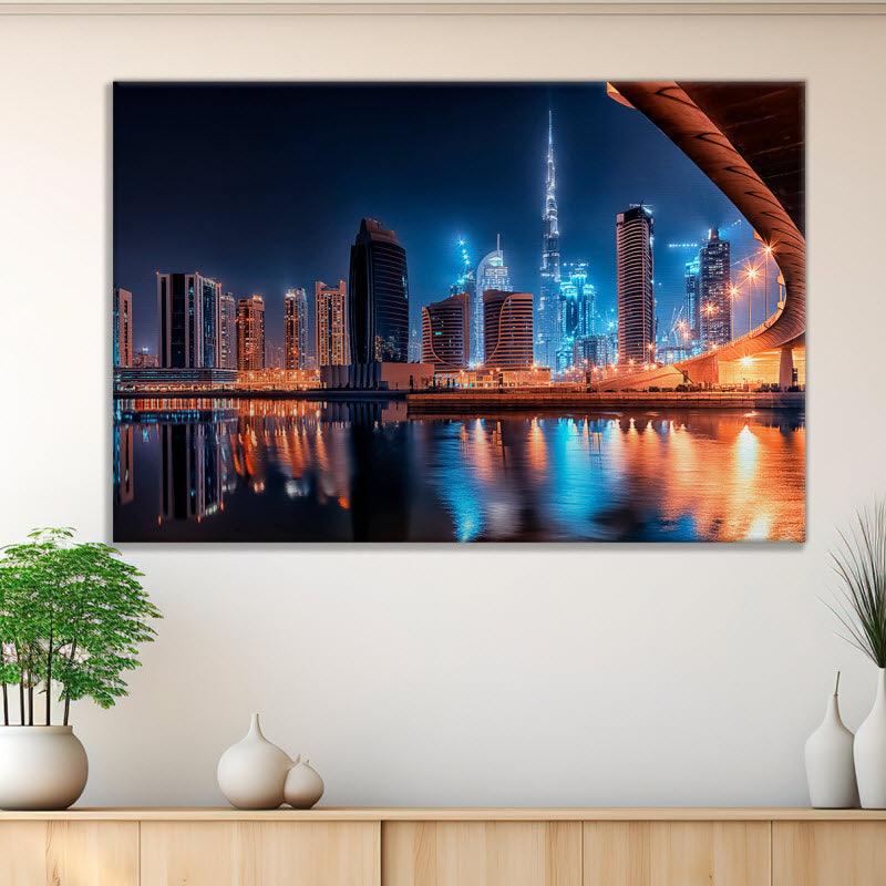 Leinwand mit Motiv: Dubai in der Nacht