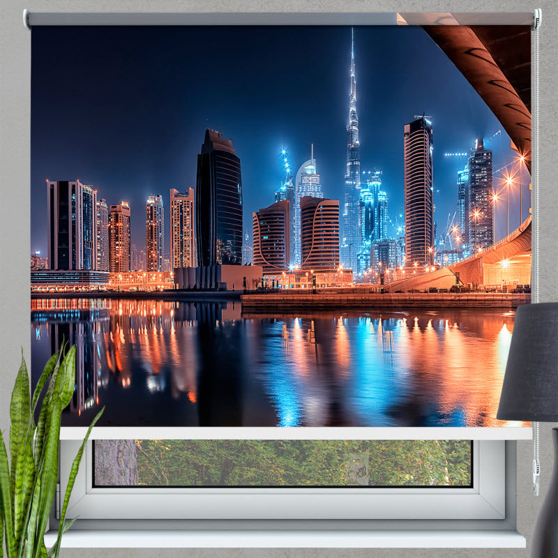 Rollo mit Motiv: Dubai in der Nacht