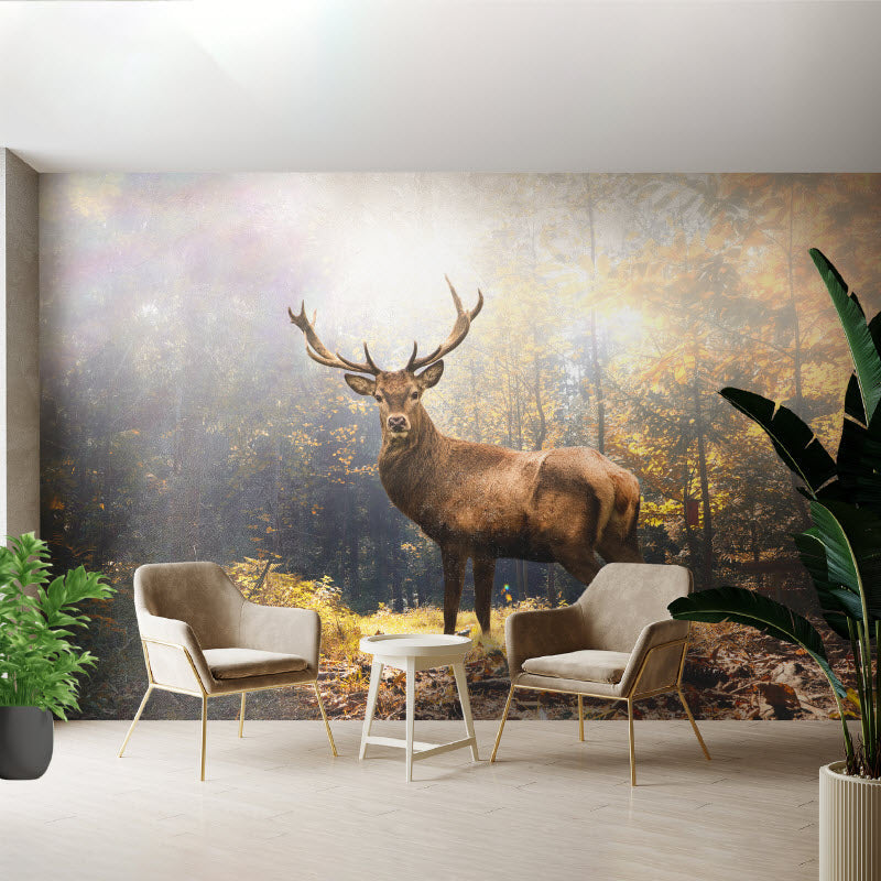 Tapete mit Motiv: Hirsch im Wald