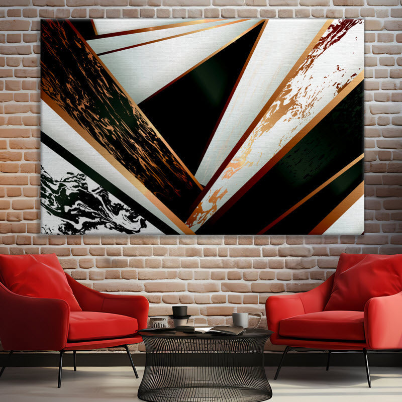 Leinwand mit Motiv: Marmor Geometrie Schwarz Gold