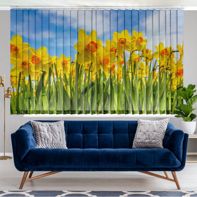 Lamellenvorhang mit Motiv: Gelbe Narzissen
