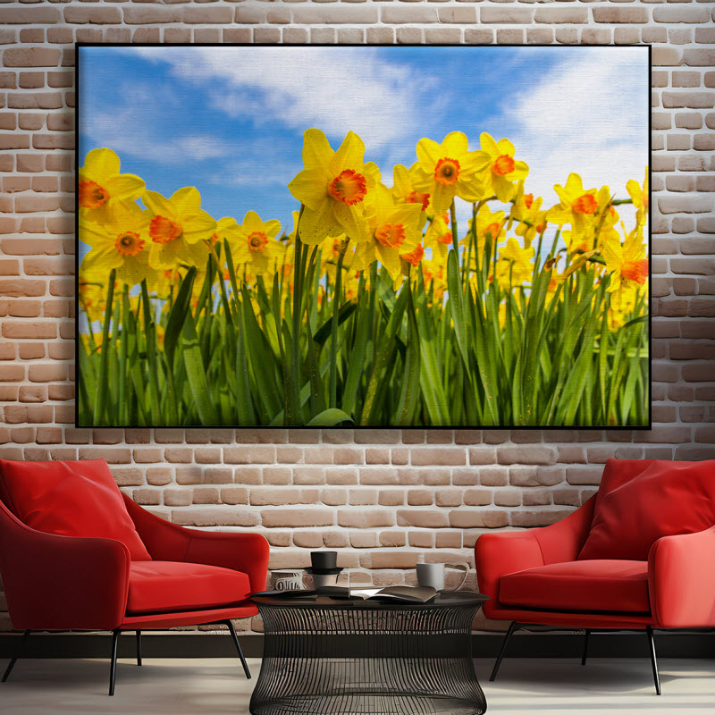 Textilspannrahmen mit Motiv: Gelbe Narzissen