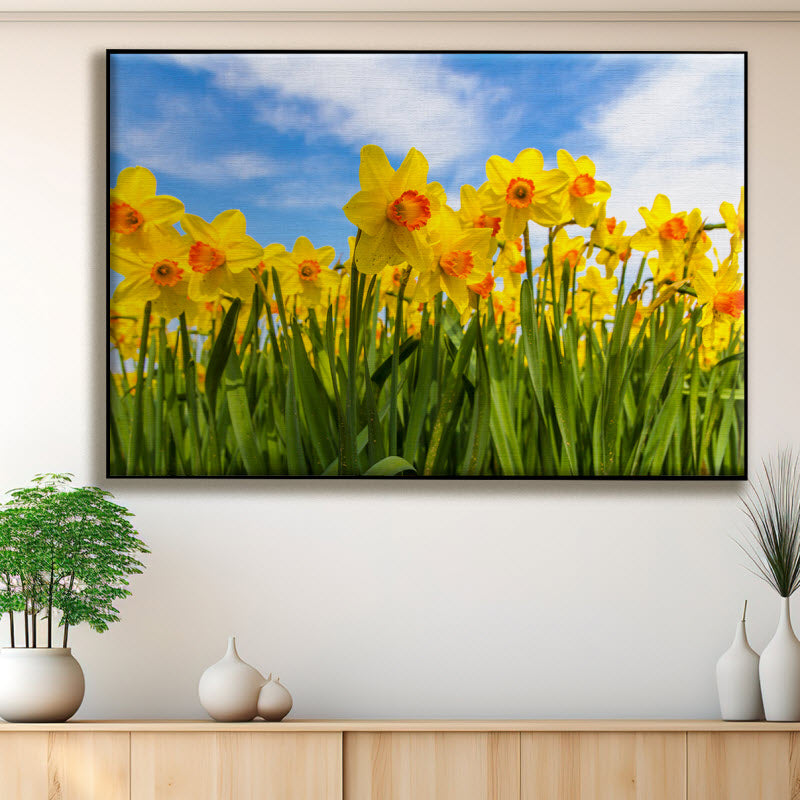 Textilspannrahmen mit Motiv: Gelbe Narzissen