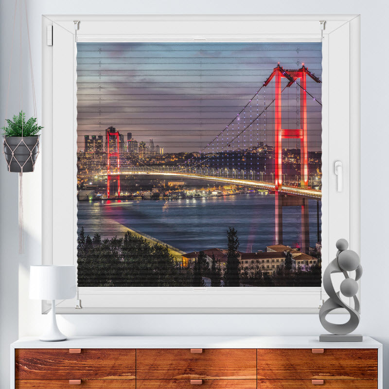Plissee mit Motiv: Istanbul Bosporusbrücke