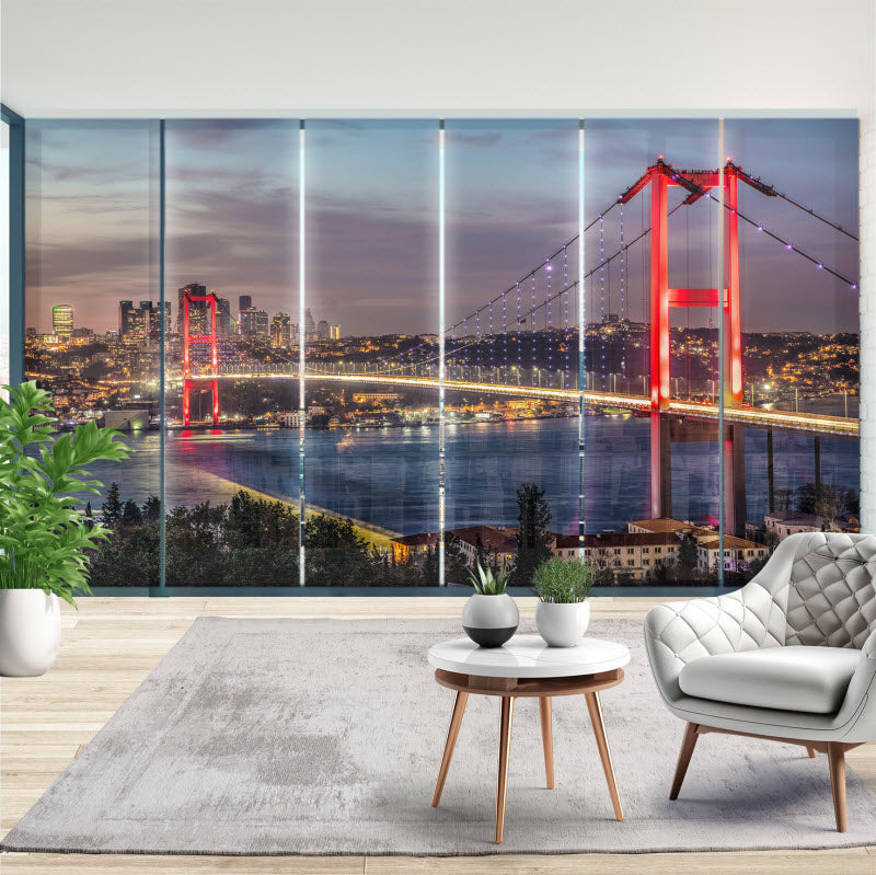 Schiebegardine mit Motiv: Istanbul Bosporusbrücke