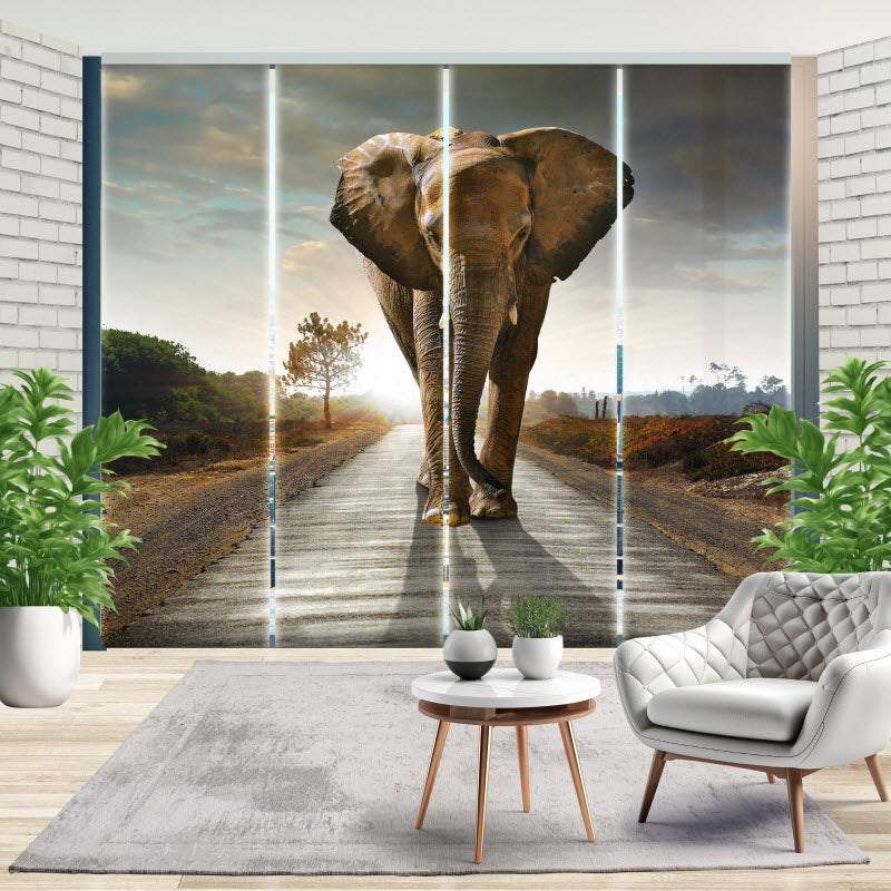Schiebegardine mit Motiv: Der Elefant