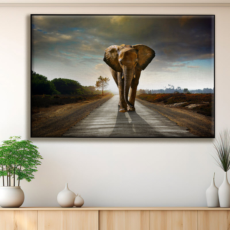 Textilspannrahmen mit Motiv: Der Elefant