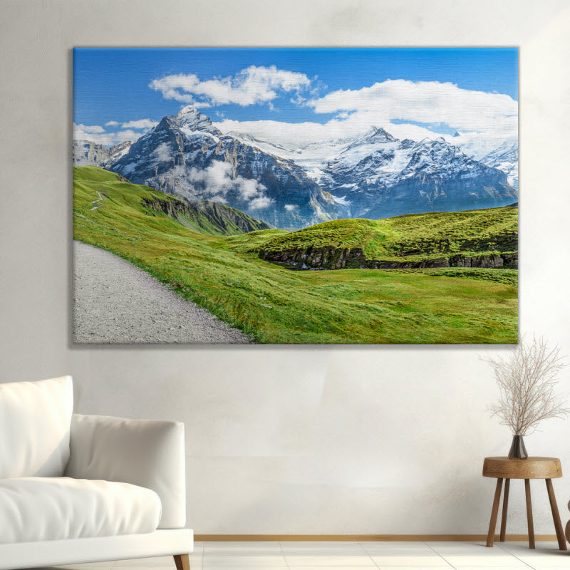 Leinwand mit Motiv: Schweizer Alpen - Grindelwald
