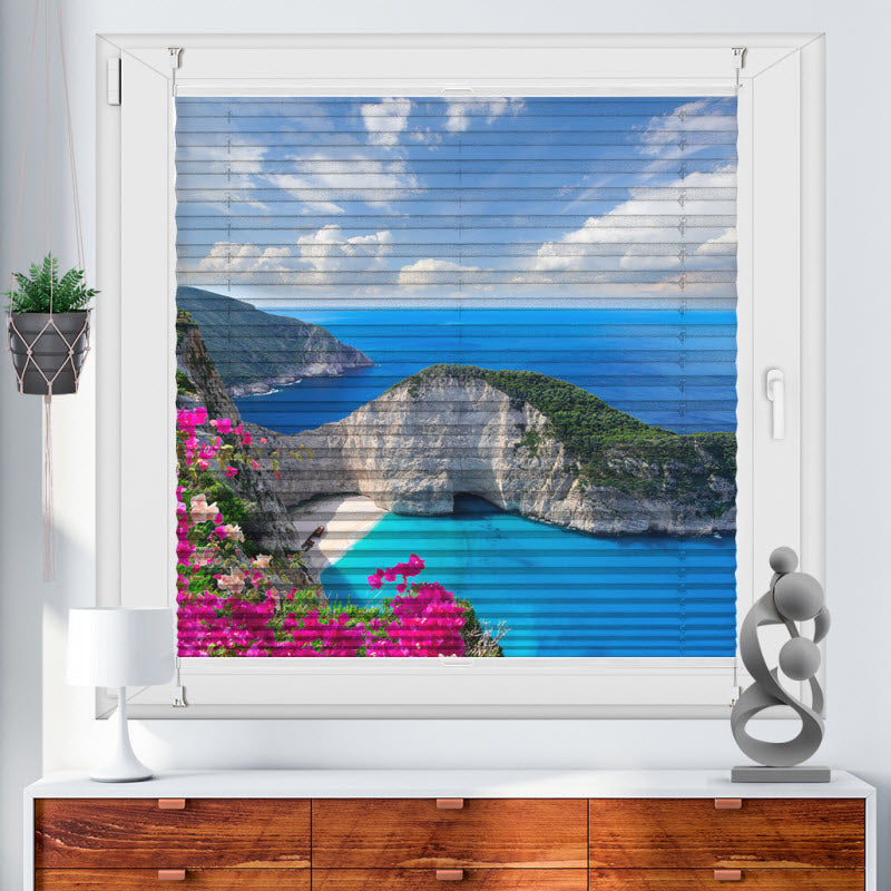 Wabenplissee mit Motiv: Zakinthos in Griechenland