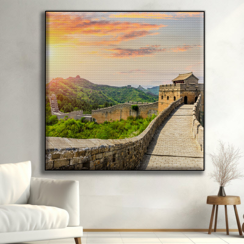 Akustikstoff mit Motiv: Jinshanling - Chinesiche Mauer