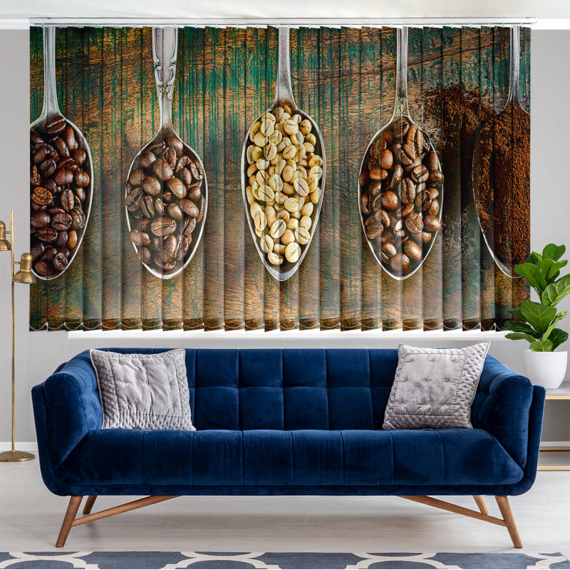 Lamellenvorhang mit Motiv: Kaffeebohnen Allerlei
