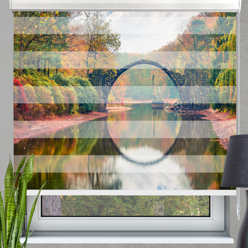 Doppelrollo mit Motiv: Rakotzbrücke in Kromlau