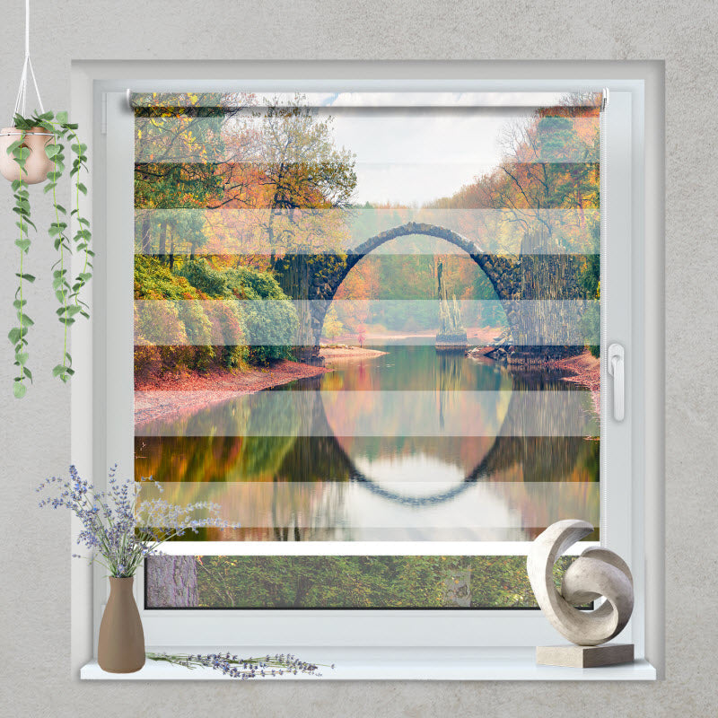 Klemmfix Doppelrollo mit Motiv: Rakotzbrücke in Kromlau