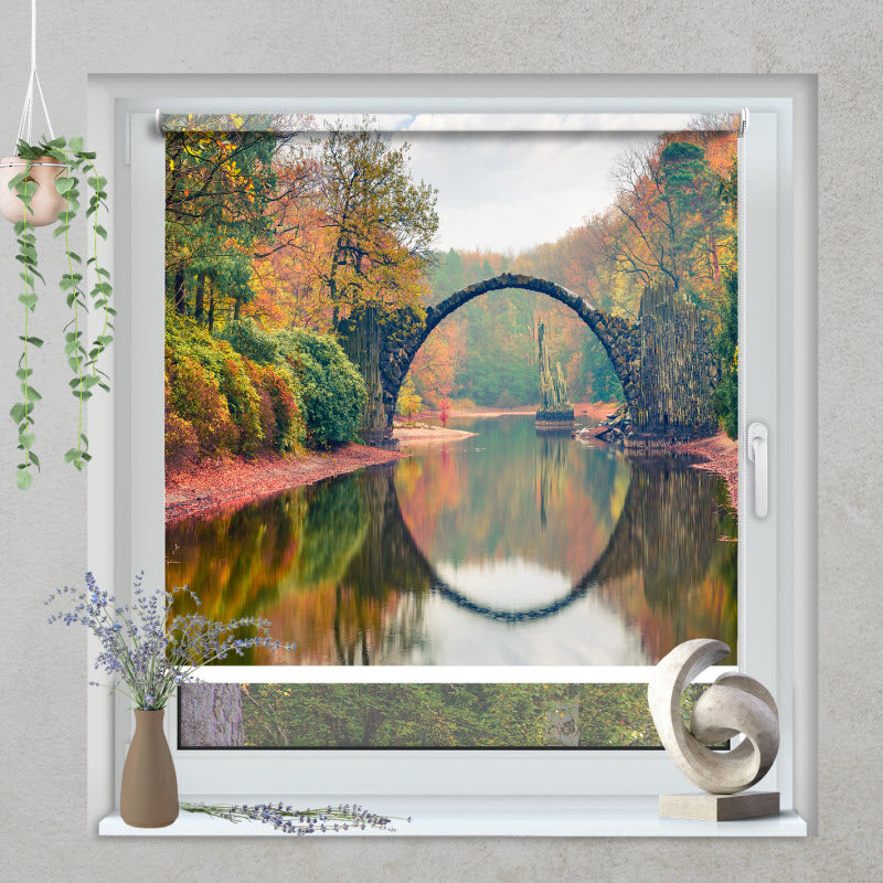 Klemmfix Rollo mit Motiv: Rakotzbrücke in Kromlau