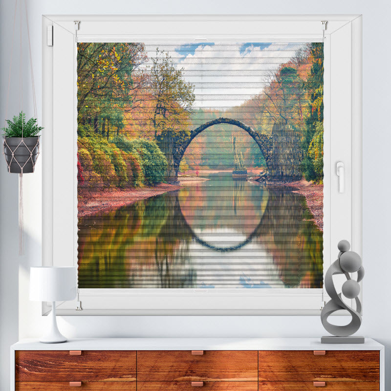 Wabenplissee mit Motiv: Rakotzbrücke in Kromlau