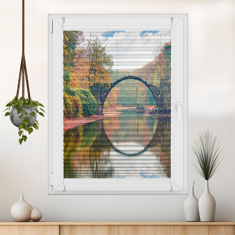 Wabenplissee mit Motiv: Rakotzbrücke in Kromlau