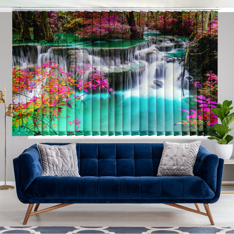 Lamellenvorhang mit Motiv: Wasserfall in Thailand Kanchanaburi