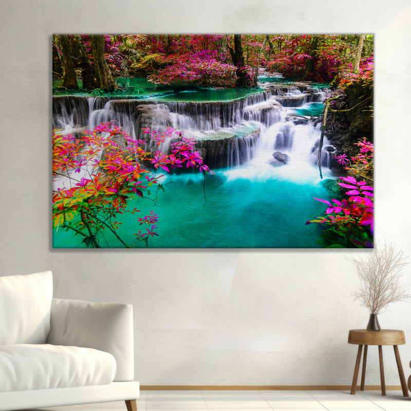 Leinwand mit Motiv: Wasserfall in Thailand Kanchanaburi
