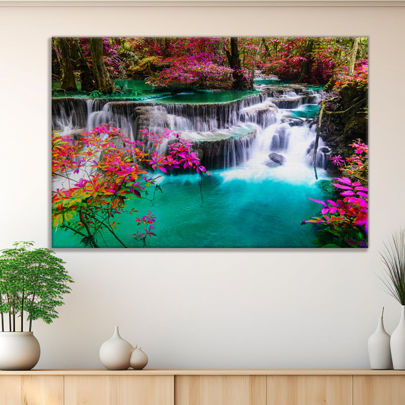 Leinwand mit Motiv: Wasserfall in Thailand Kanchanaburi