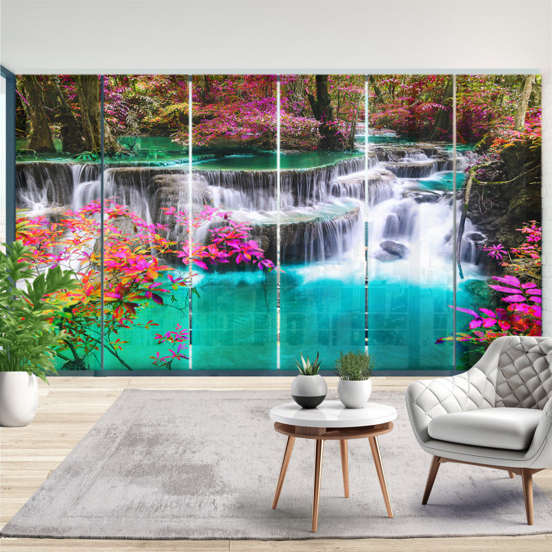 Schiebegardine mit Motiv: Wasserfall in Thailand Kanchanaburi