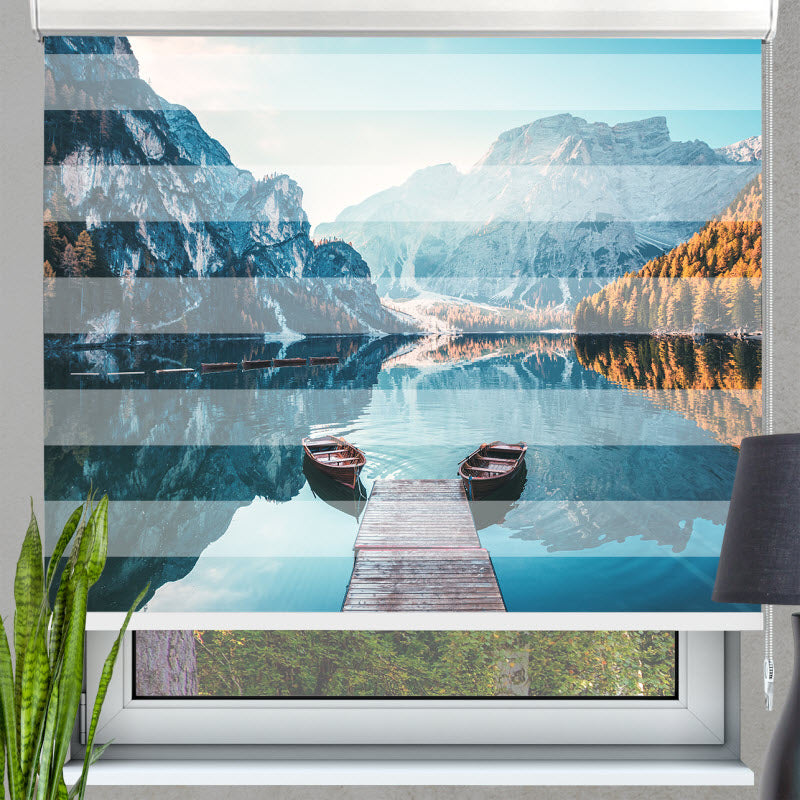 Doppelrollo mit Motiv: Pragser See in Südtirol/Italien