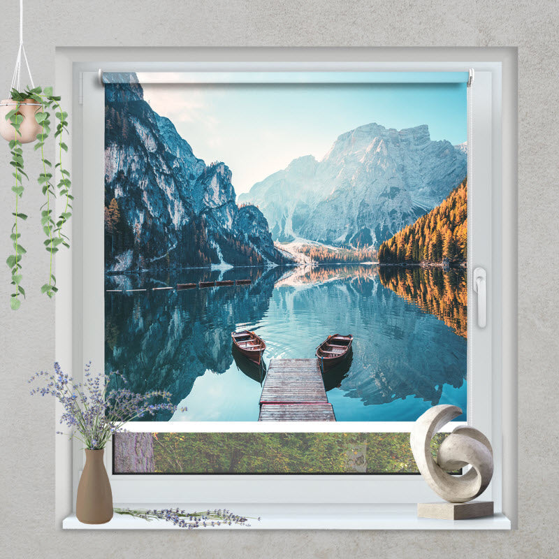 Klemmfix Rollo mit Motiv: Pragser See in Südtirol/Italien
