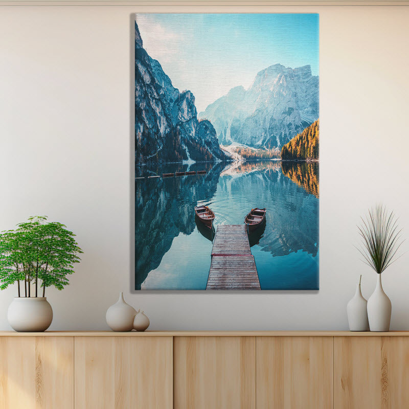 Leinwand mit Motiv: Pragser See in Südtirol/Italien