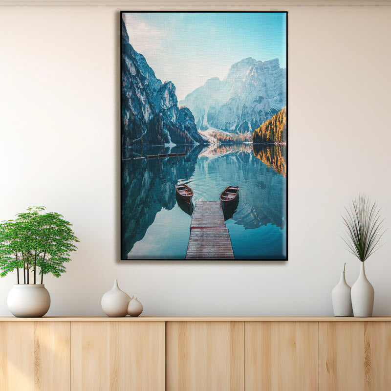 Textilspannrahmen mit Motiv: Pragser See in Südtirol/Italien