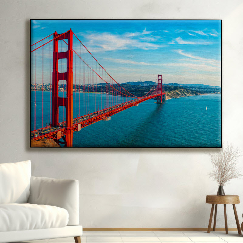 Textilspannrahmen mit Motiv: Golden Gate Brücke