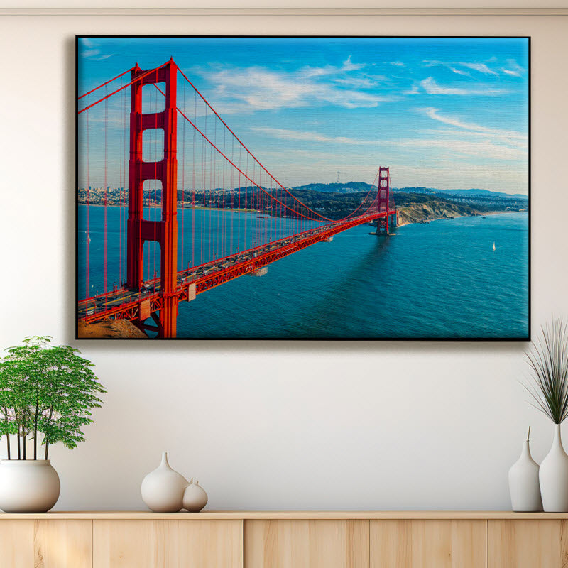 Textilspannrahmen mit Motiv: Golden Gate Brücke