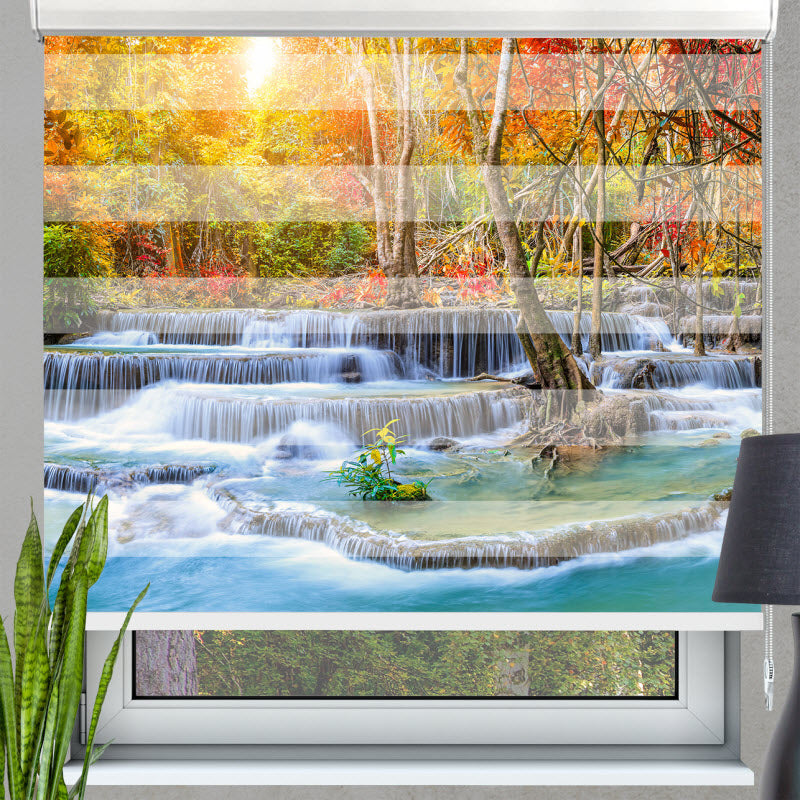 Doppelrollo mit Motiv: Wasserfall im National Park