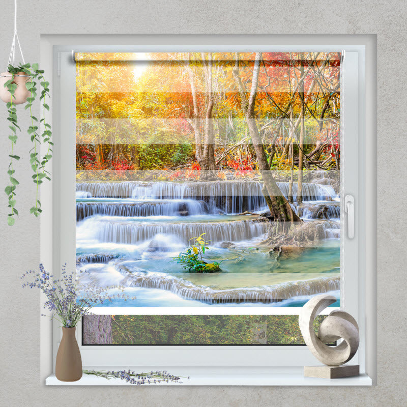 Klemmfix Doppelrollo mit Motiv: Wasserfall im National Park