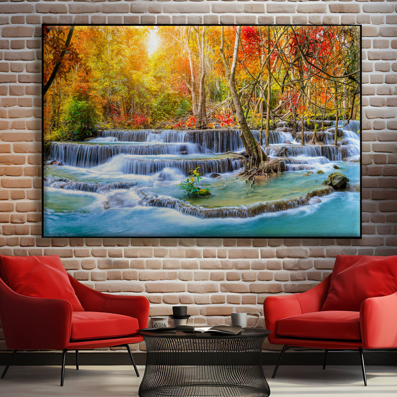 Textilspannrahmen mit Motiv: Wasserfall im National Park