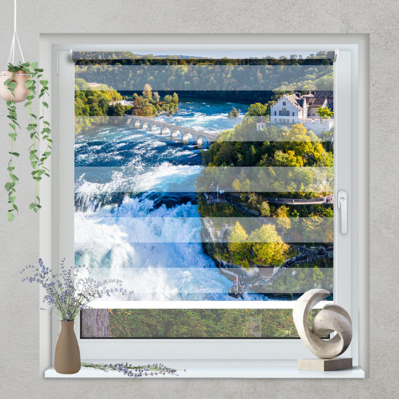 Klemmfix Doppelrollo mit Motiv: Rheinfall in der Schweiz