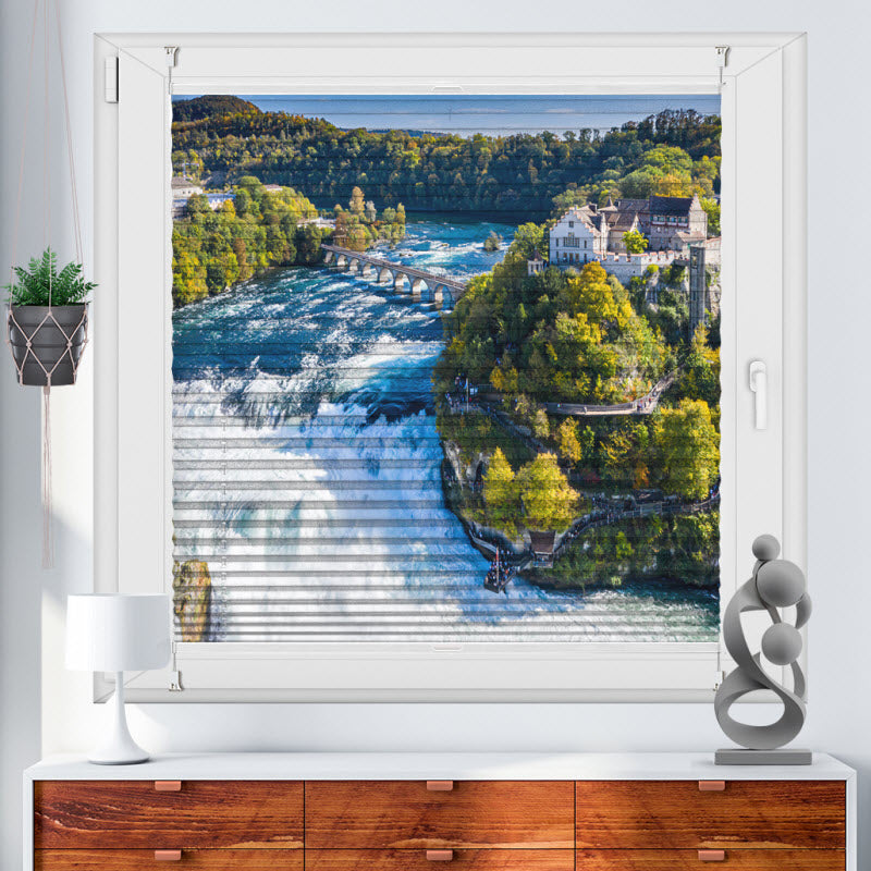 Plissee mit Motiv: Rheinfall in der Schweiz