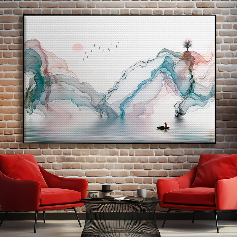 Akustikstoff mit Motiv: Handgemalt