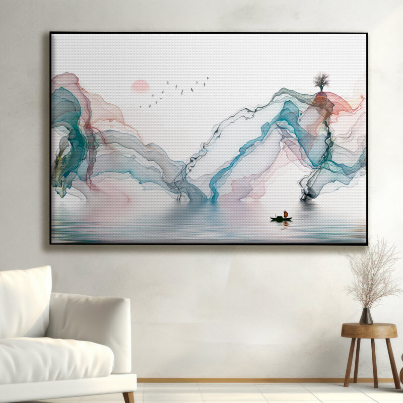 Akustikstoff mit Motiv: Handgemalt