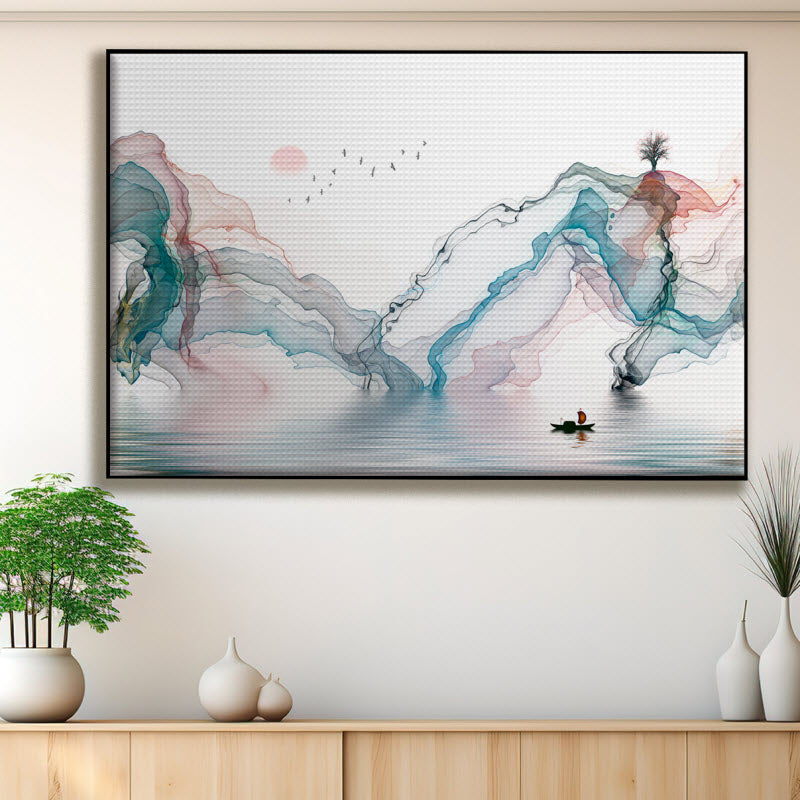 Akustikstoff mit Motiv: Handgemalt